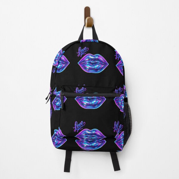 Item preview, Neon Holographic Love Lips – Futuristic Pop Art Wall Print designed and sold by Psycho-Crazy.