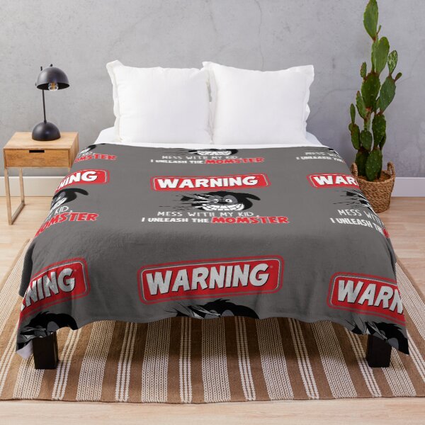 Item preview, Warning Mess With My Kid I Unleash The Momster Bold Red and White Writing and Cartoon Style Design designed and sold by TSFPrints.