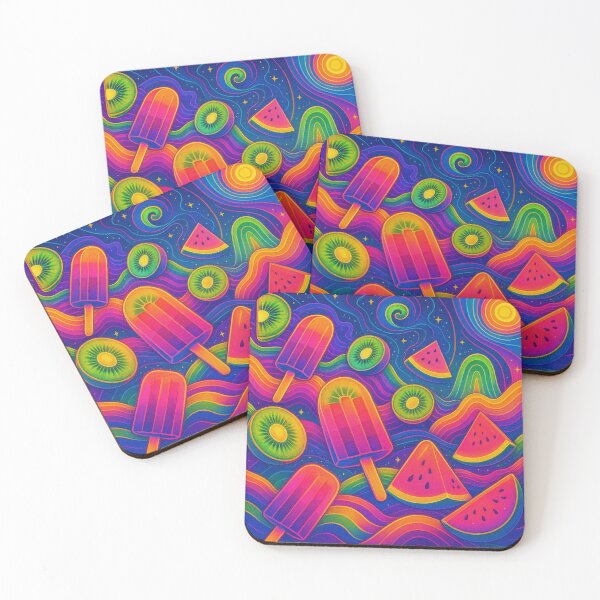 Item preview, Psychedelic Kiwi Watermelon Popsicle Vibes Trippy Summer Fruit Art designed and sold by CapturedByeJ.