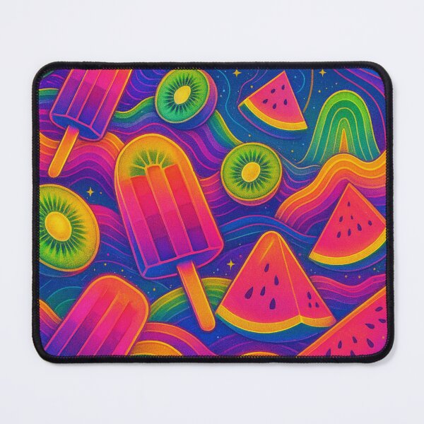 Item preview, Psychedelic Kiwi Watermelon Popsicle Vibes Trippy Summer Fruit Art designed and sold by CapturedByeJ.