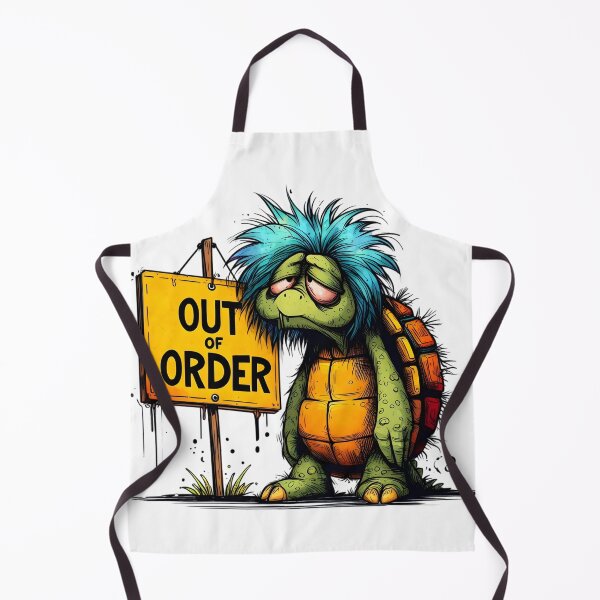 Item preview, Out of Order Turtle – Tired cartoon turtle with a shield designed and sold by Closeddog.