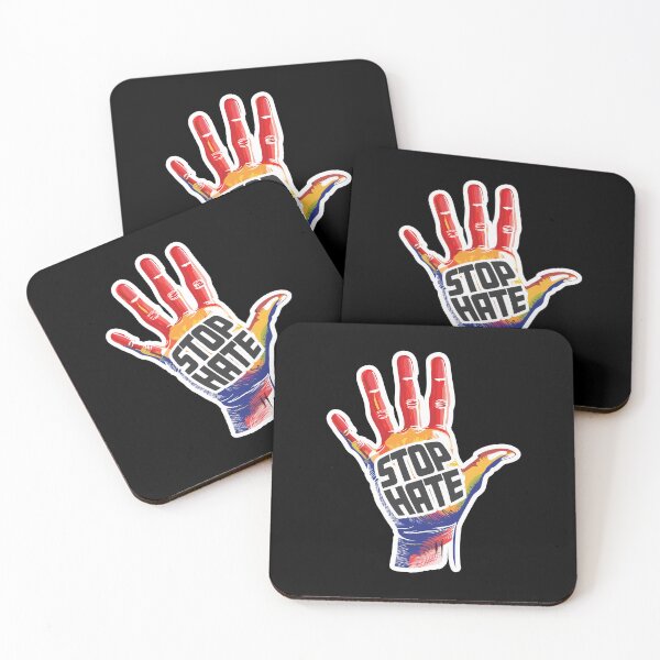 Item preview, STOP HATE Rainbow Hand Empowerment Art designed and sold by FoxWink Inc.