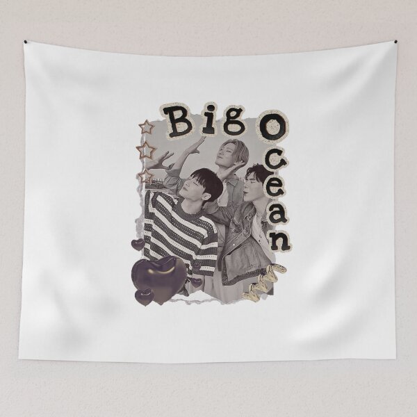 Item preview, Big Ocean Kpop Group Black and White Collage Design designed and sold by HELL0WBELLO.