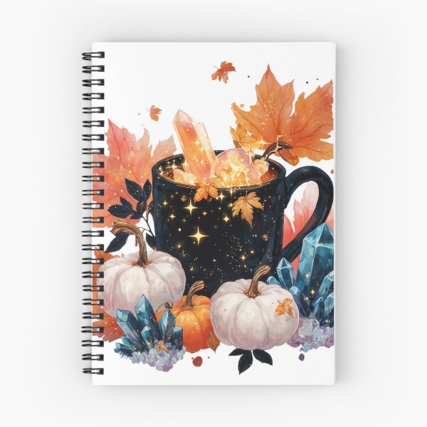 Item preview, Magical Autumn Mug with Crystals, Pumpkins, and Leaves designed and sold by Anastasiia Yurevych.