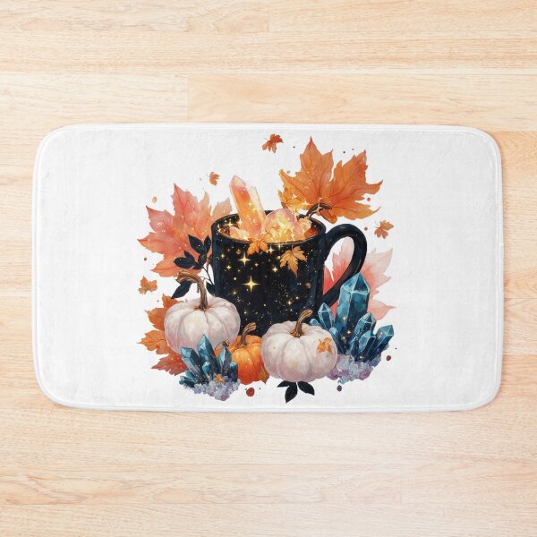 Item preview, Magical Autumn Mug with Crystals, Pumpkins, and Leaves designed and sold by Anastasiia Yurevych.