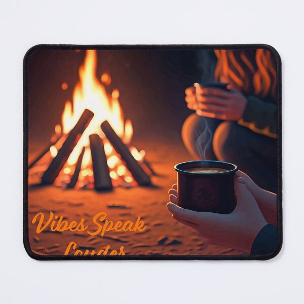 Item preview, Vibes Speak Louder Than Words – Cozy Campfire Night designed and sold by PiggFamilyPrint.
