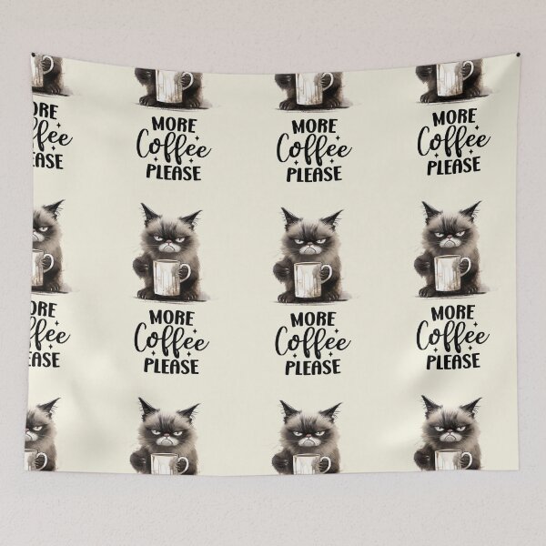 Item preview, Angry  kitten cat wants coffee designed and sold by Coolparrotgirl.