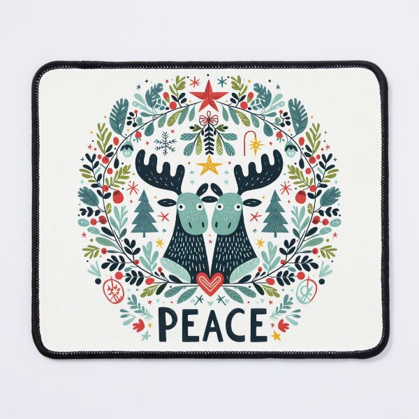Item preview, Peaceful Moose Harmony - Scandinavian Folk Art by heidiannemorris © designed and sold by FOLK ART FUSION by heidiannemorris.
