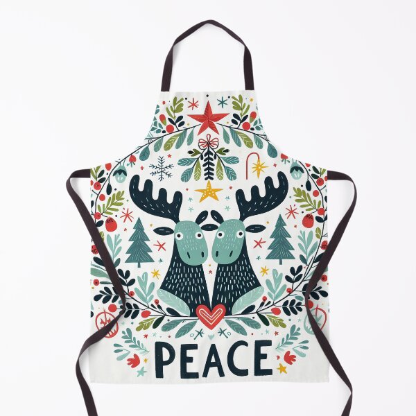 Item preview, Peaceful Moose Harmony - Scandinavian Folk Art by heidiannemorris © designed and sold by FOLK ART FUSION by heidiannemorris.
