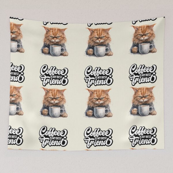 Item preview,  Angry  kitten cat wants coffee designed and sold by Coolparrotgirl.