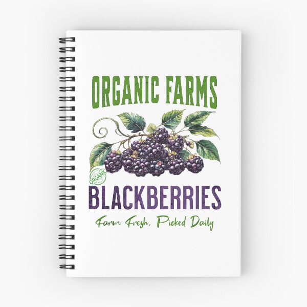 Artikelvorschau, Brombeeren vom Bio-Bauernhof. Frisch vom Bauernhof. Täglich gepflückt. Farbgrafik entworfen und verkauft von Arts My Passion.