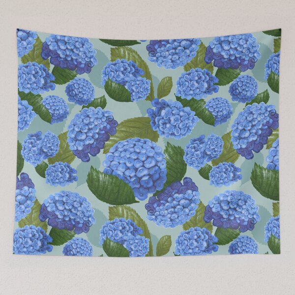Item preview, Blue Hydrangea Flowers Painting, Blue Floral Hydrangeas, Americana  designed and sold by newburyboutique.