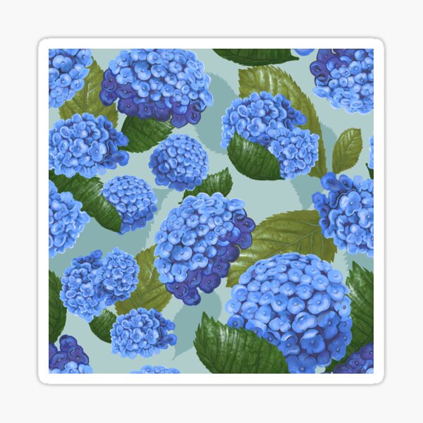 Item preview, Peinture d'hortensias bleus, fleurs d'hortensias bleus, style Americana designed and sold by newburyboutique.
