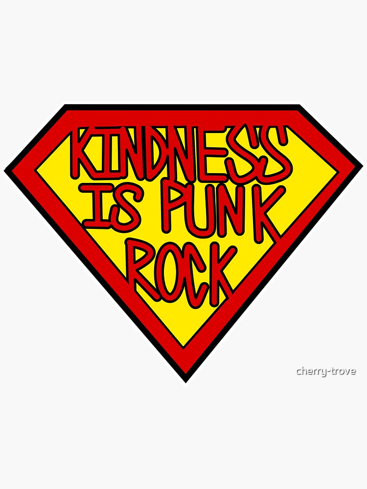 Thumbnail 3 of 3, Sticker, Kindness is punk rock designed and sold by cherry-trove.
