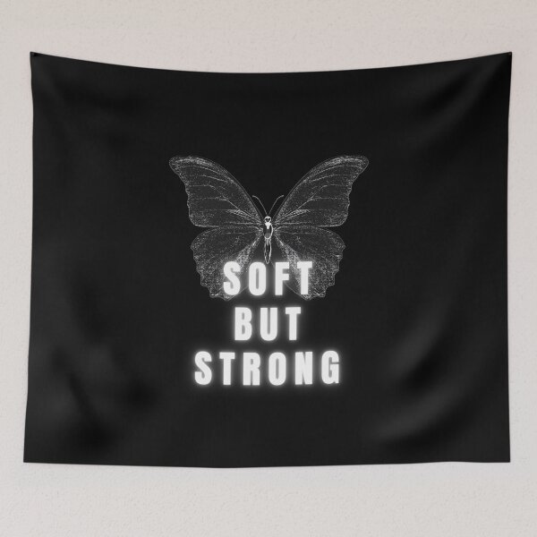 Item preview, Soft But Strong – Feminine Butterfly Empowerment Quote Design designed and sold by AmazingX-Design.