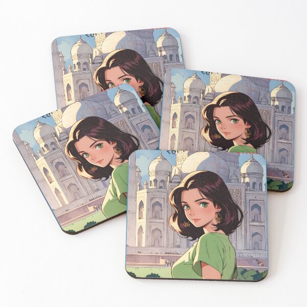 Item preview, Romantic Farewell in Agra India Asia – Retro Anime Travel Girl 80s Love Quote designed and sold by Kawaii-Sky.