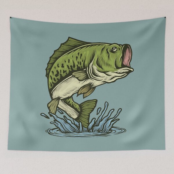 Item preview, Bass fish jumping designed and sold by muskitt.