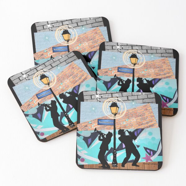 Item preview, Collage of Bourbon Street and Musician duo designed and sold by artbyomega.