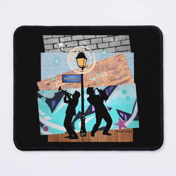 Item preview, Collage of Bourbon Street and Musician duo designed and sold by artbyomega.