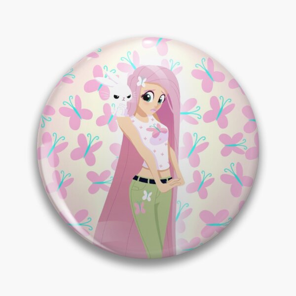 Item preview, Fluttershy Button designed and sold by PleasantlyPurr.