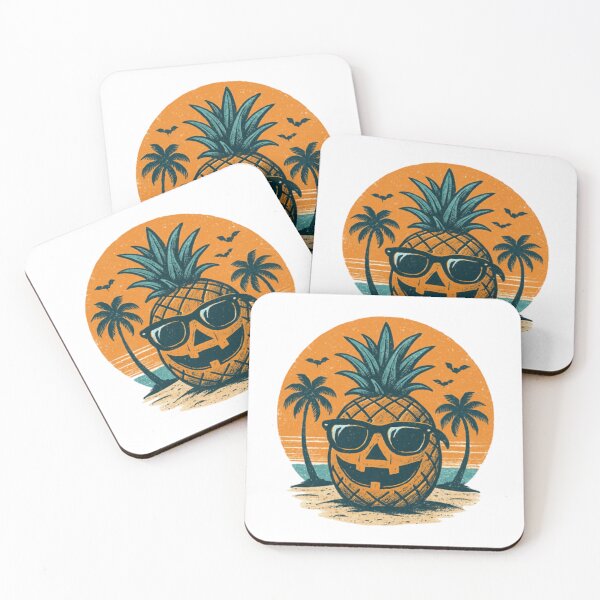 Item preview, Cool Jack-o'-lantern pineapple on the beach designed and sold by JonysCreativeDesigns.