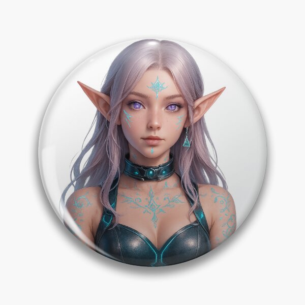 Item preview, Cyber Elf Queen – Neon Fantasy Warrior | Futuristic Anime Art Print designed and sold by NeonCore.