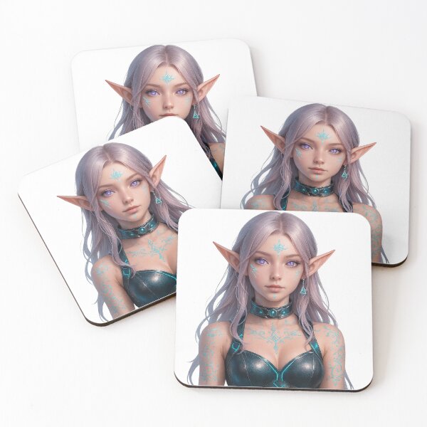 Item preview, Cyber Elf Queen – Neon Fantasy Warrior | Futuristic Anime Art Print designed and sold by NeonCore.