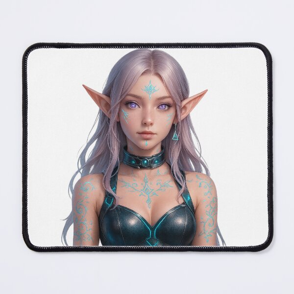 Item preview, Cyber Elf Queen – Neon Fantasy Warrior | Futuristic Anime Art Print designed and sold by NeonCore.