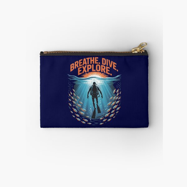 Item preview, Sea Explorer Turquoise Glow Scuba Diver Silhouette T‑Shirt – Breathe Dive Explore  designed and sold by al21ex.