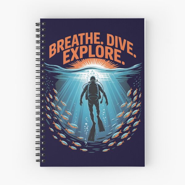 Item preview, Sea Explorer Turquoise Glow Scuba Diver Silhouette T‑Shirt – Breathe Dive Explore  designed and sold by al21ex.