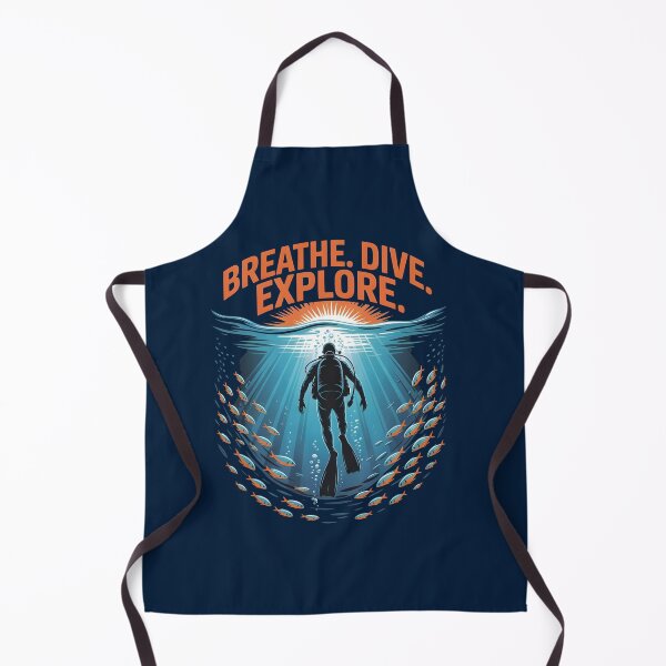 Item preview, Sea Explorer Turquoise Glow Scuba Diver Silhouette T‑Shirt – Breathe Dive Explore  designed and sold by al21ex.