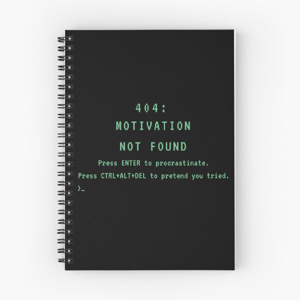 Item preview, 404: Motivation Not Found – Funny Procrastination Tech Error Graphic designed and sold by LowBatteryBrand.