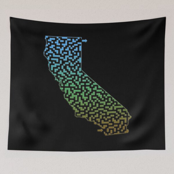 Item preview, California State Outline Colorful Maze & Labyrinth designed and sold by gorff.