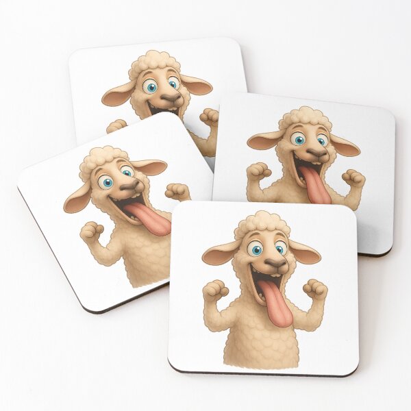 Item preview, Funny Cartoon Sheep with Tongue Out – Cute Animal Character Illustration designed and sold by DigiBloom24.