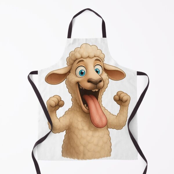 Item preview, Funny Cartoon Sheep with Tongue Out – Cute Animal Character Illustration designed and sold by DigiBloom24.