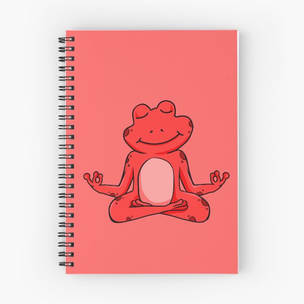 Item preview, Zen Frog – Red Cartoon Frog Meditating in Yoga Pose designed and sold by EmeraldeaArt.