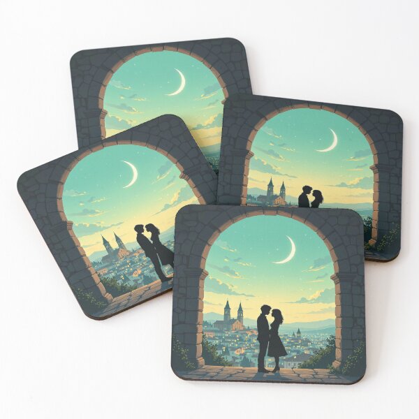 Item preview, Romantic Couple Stone Archway Twilight City View designed and sold by AnimateLover.