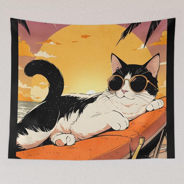 Item preview, Cool Cat Sunset Vibes designed and sold by RkskArt.