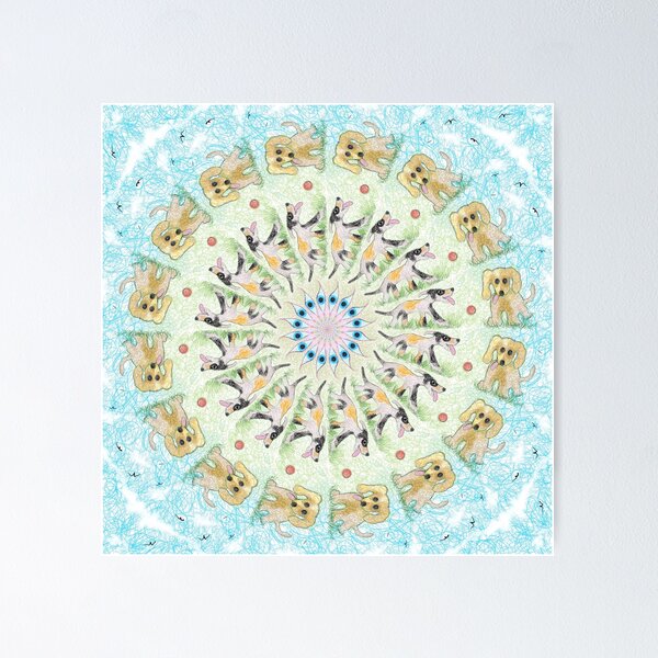 An Afternoon in the Park, scribble painting by Sarnia  Poster