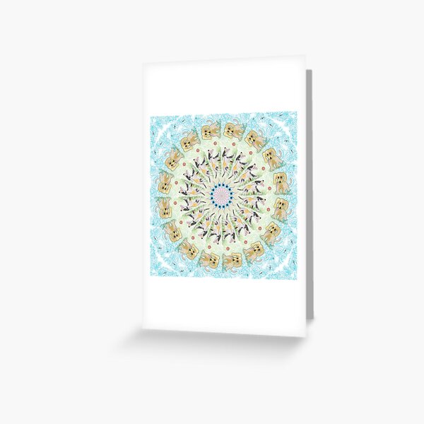 An Afternoon in the Park, scribble painting by Sarnia Greeting Card