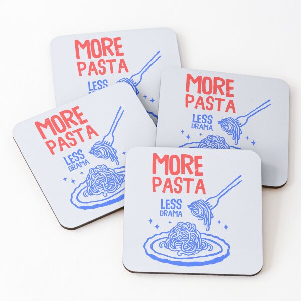 Item preview, More Pasta Less Drama – Funny Italia Quote Red - Blue Design designed and sold by EmeraldeaArt.