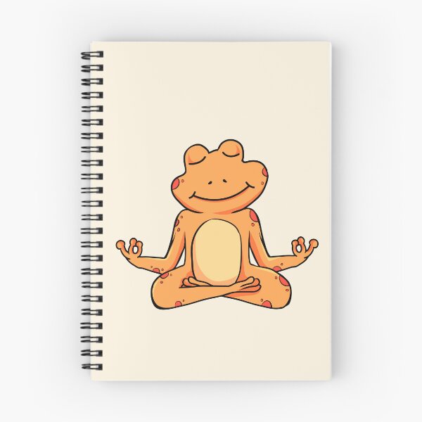 Item preview, Zen Frog – Orange Cartoon Frog Meditating in Yoga Pose designed and sold by EmeraldeaArt.
