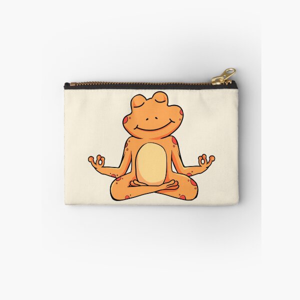 Item preview, Zen Frog – Orange Cartoon Frog Meditating in Yoga Pose designed and sold by EmeraldeaArt.