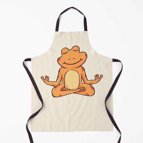 Item preview, Zen Frog – Orange Cartoon Frog Meditating in Yoga Pose designed and sold by EmeraldeaArt.