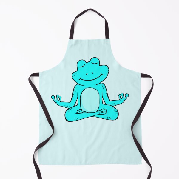 Item preview, Zen Frog – Vibrant Light Blue Cartoon Frog Meditating in Yoga Pose designed and sold by EmeraldeaArt.