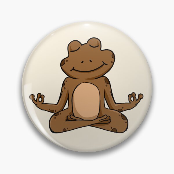 Item preview, Zen Frog – Brown Cartoon Frog Meditating in Yoga Pose designed and sold by EmeraldeaArt.
