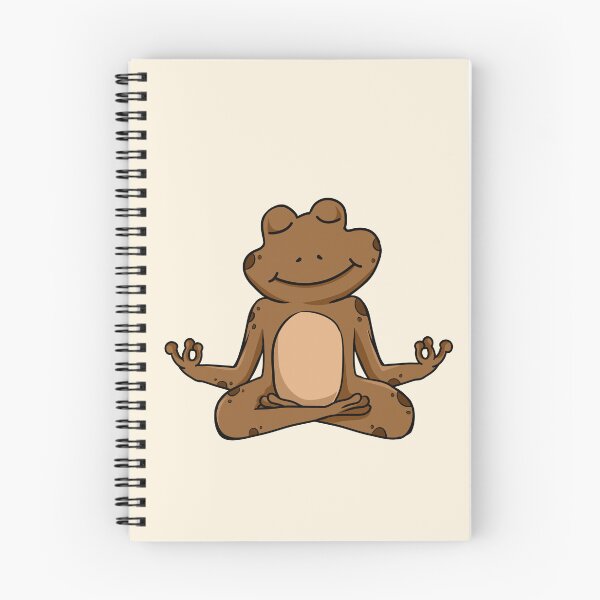 Item preview, Zen Frog – Brown Cartoon Frog Meditating in Yoga Pose designed and sold by EmeraldeaArt.