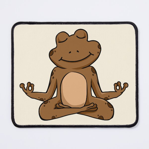 Item preview, Zen Frog – Brown Cartoon Frog Meditating in Yoga Pose designed and sold by EmeraldeaArt.