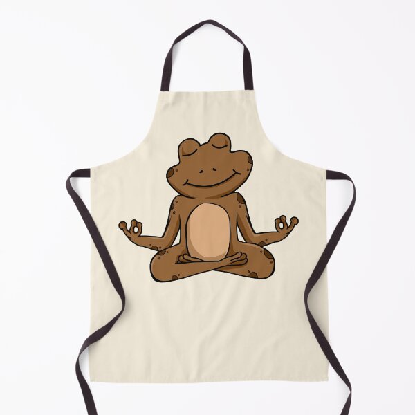 Item preview, Zen Frog – Brown Cartoon Frog Meditating in Yoga Pose designed and sold by EmeraldeaArt.