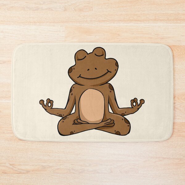 Item preview, Zen Frog – Brown Cartoon Frog Meditating in Yoga Pose designed and sold by EmeraldeaArt.